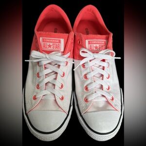 CONVERSE,Jr.Girls,Size 6,Neon Pink&White Chuck Taylor Low-Top Sneaker. NWOT